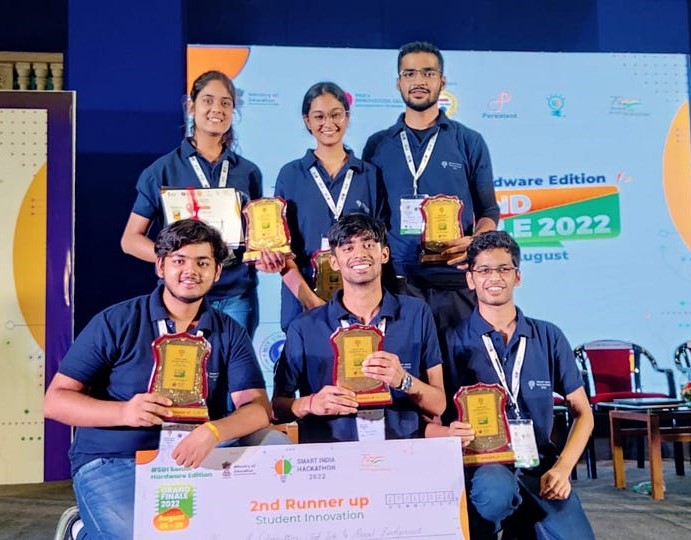Student receiving award